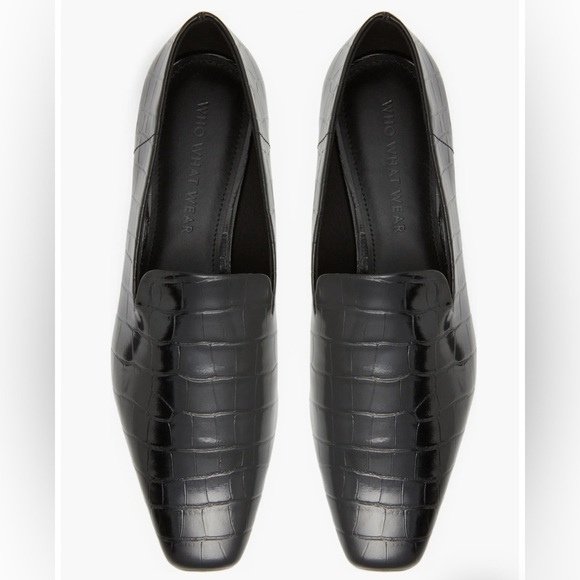 Who What Wear Poppy Flats Croc Loafers 7 - Picture 2 of 6
